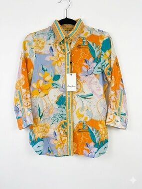 Robert Graham Multicolor Hadley Button Down Shirt Starfish Buttons New w Tags S